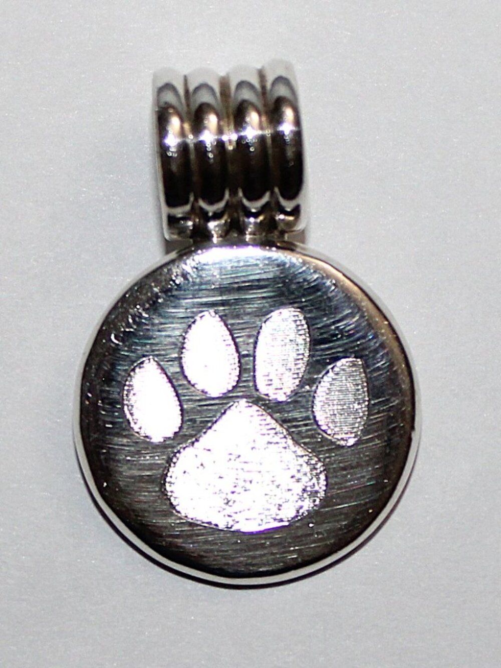 Sterling Silver Paw Print Slider Pendant